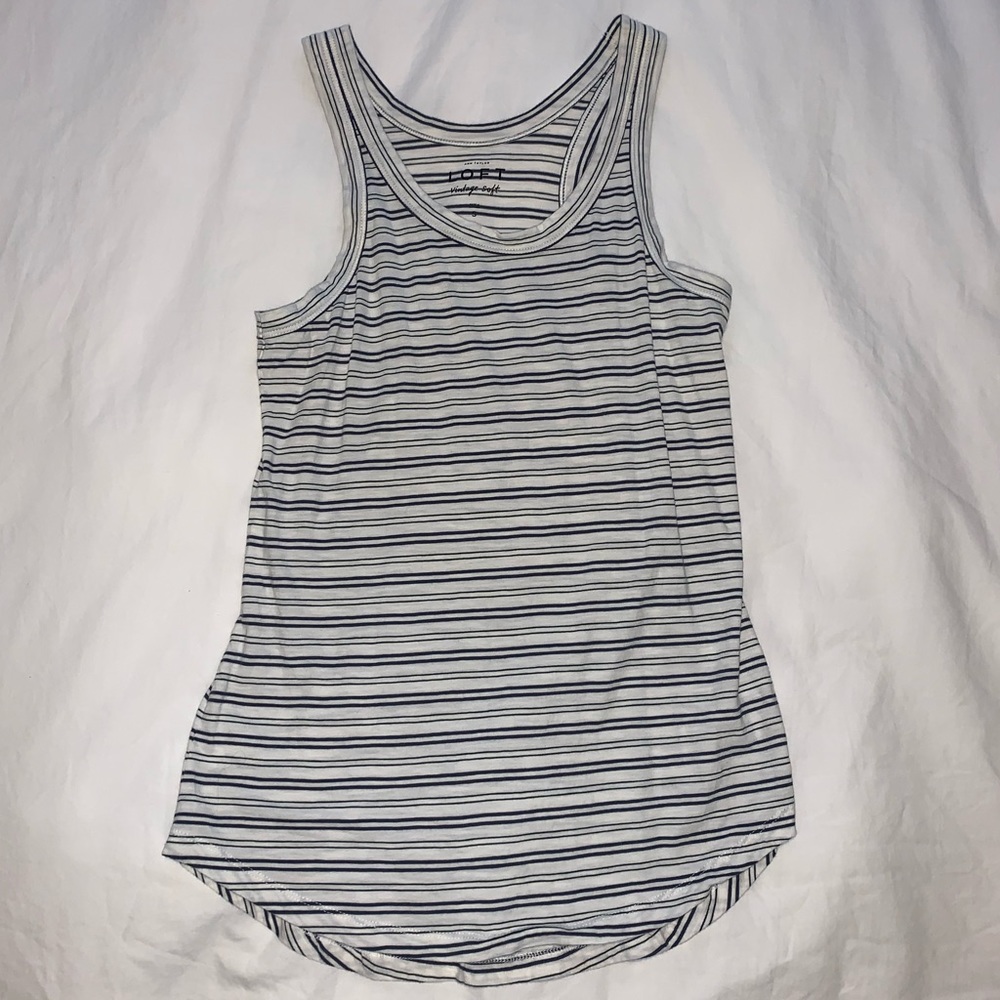 Loft Vintage Soft Striped Tank (White & Blue)